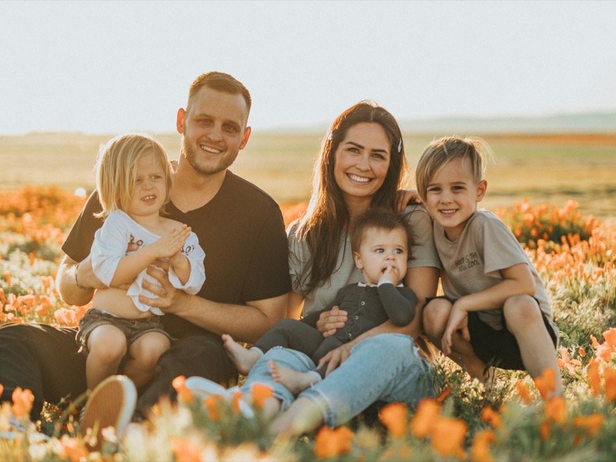 Família feliz nos Estados Unidos